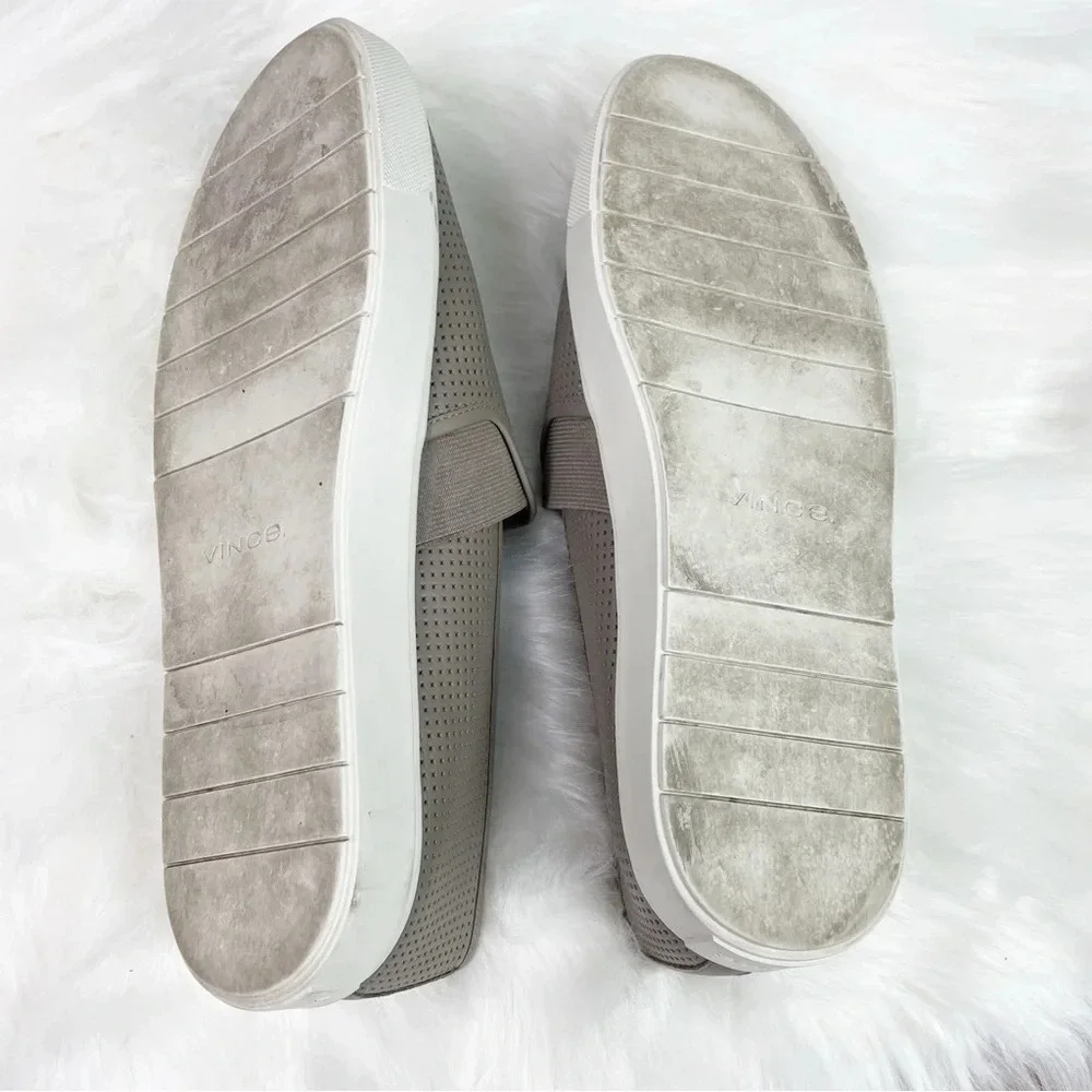 VINCE Blair Slip-On Sneakers Perforated Calf Skin Leather 10 Casual Loafers - Picture 9 of 11